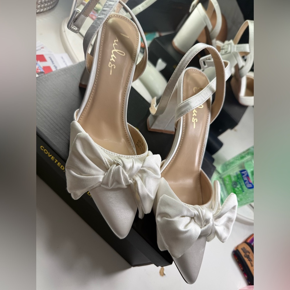 Lulus Suttonn Ivory Satin Bow Ankle Strap